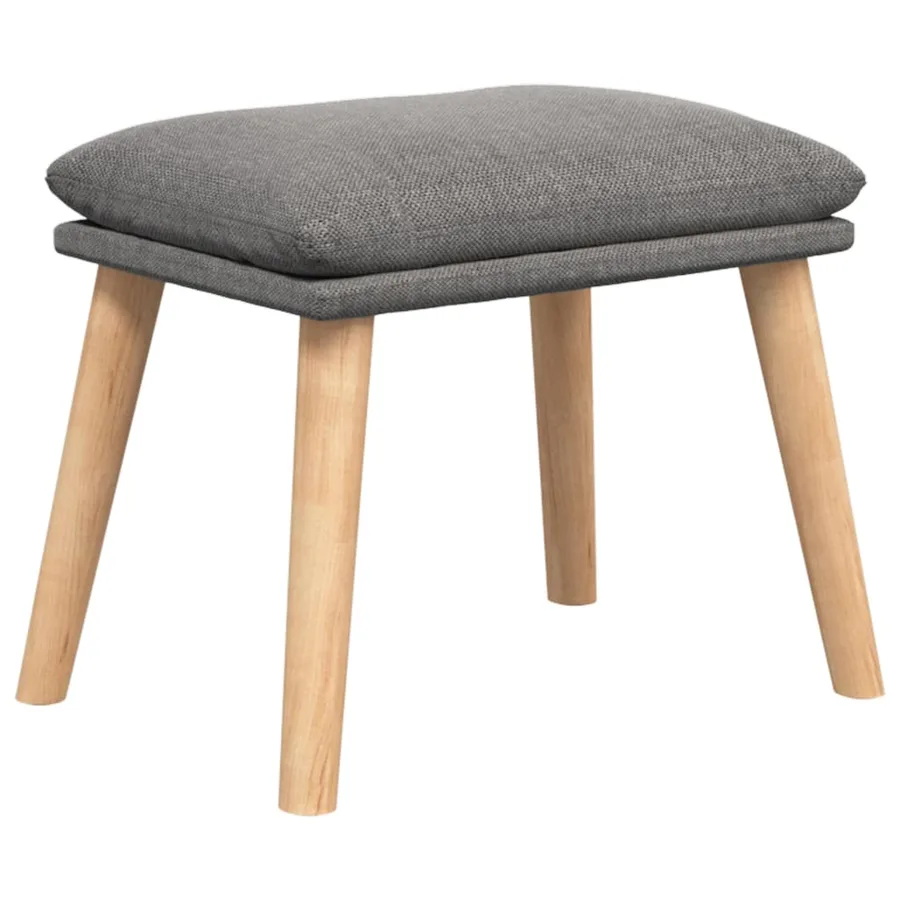 Chaise de relaxation avec repose-pied Gris clair Tissu - 5