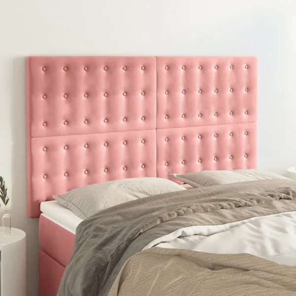 Tête de lit Rose 144x5x118/128 cm Velours