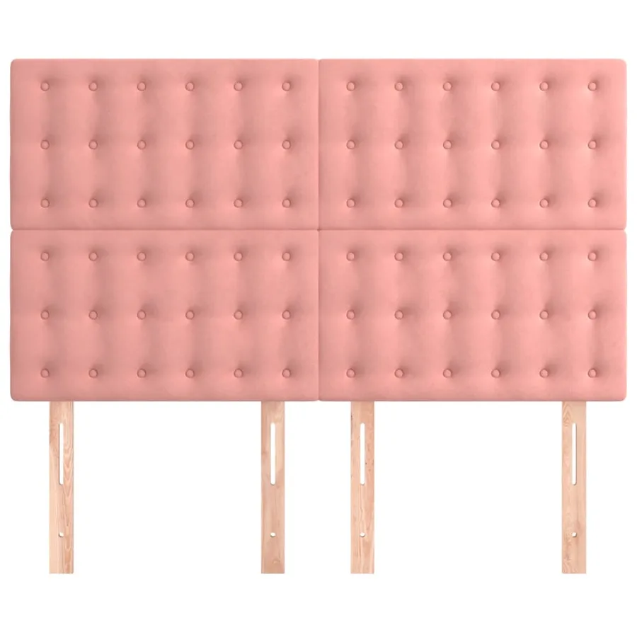 Tête de lit Rose 144x5x118/128 cm Velours - 3