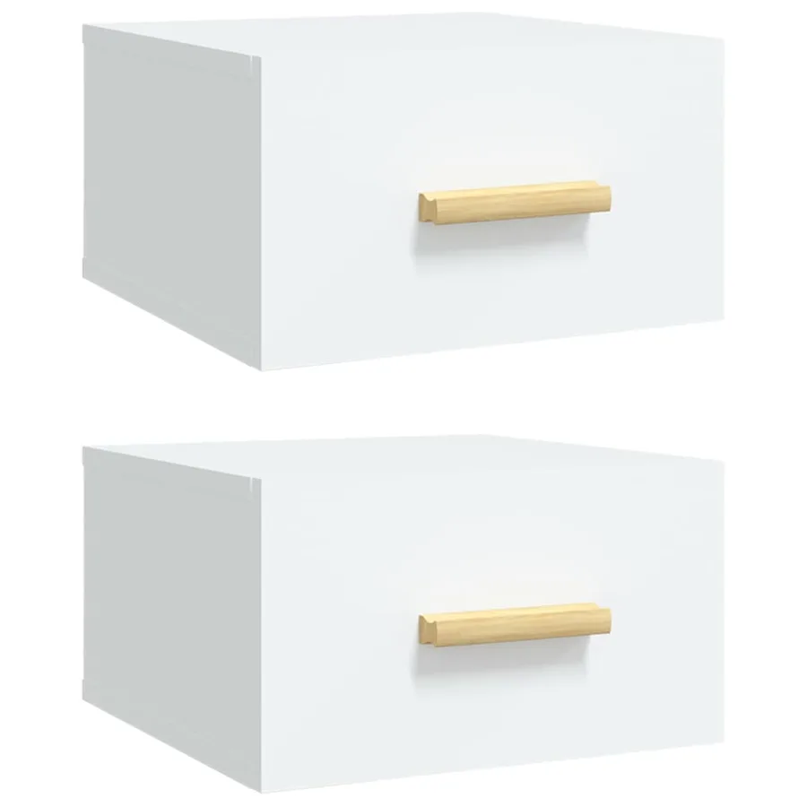 Tables de chevet murales 2 pcs blanc 35x35x20 cm - 2
