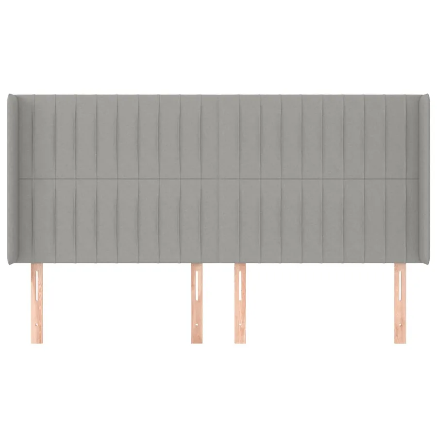 Tête de lit avec oreilles Gris clair 183x16x118/128 cm Tissu - 3