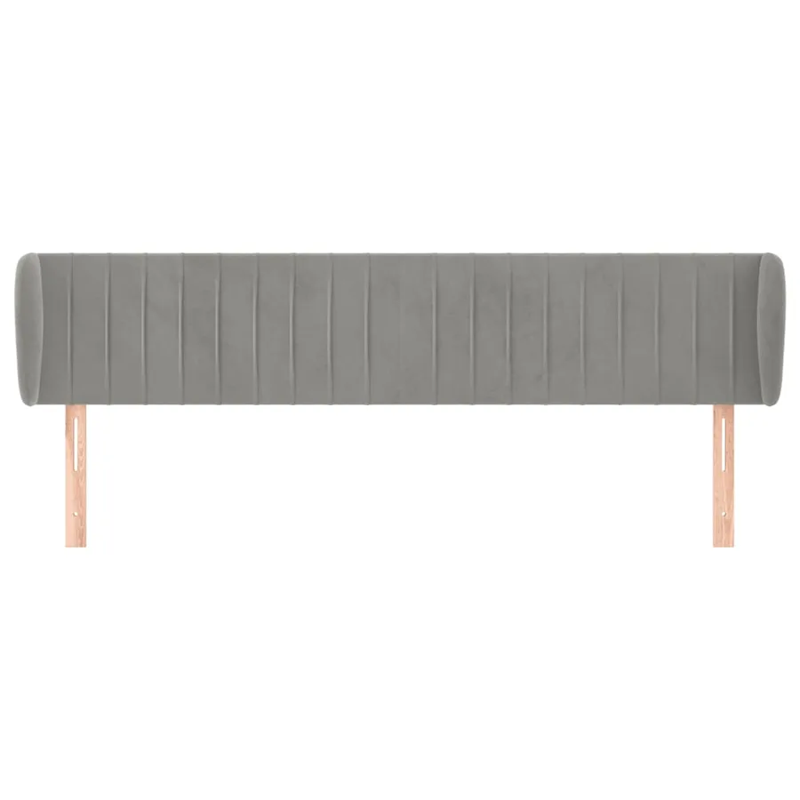 Tête de lit avec oreilles Gris clair 183x23x78/88 cm Velours - 3