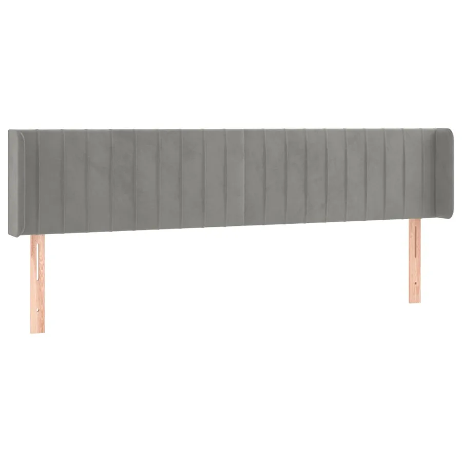 Tête de lit avec oreilles Gris clair 183x16x78/88 cm Velours - 2