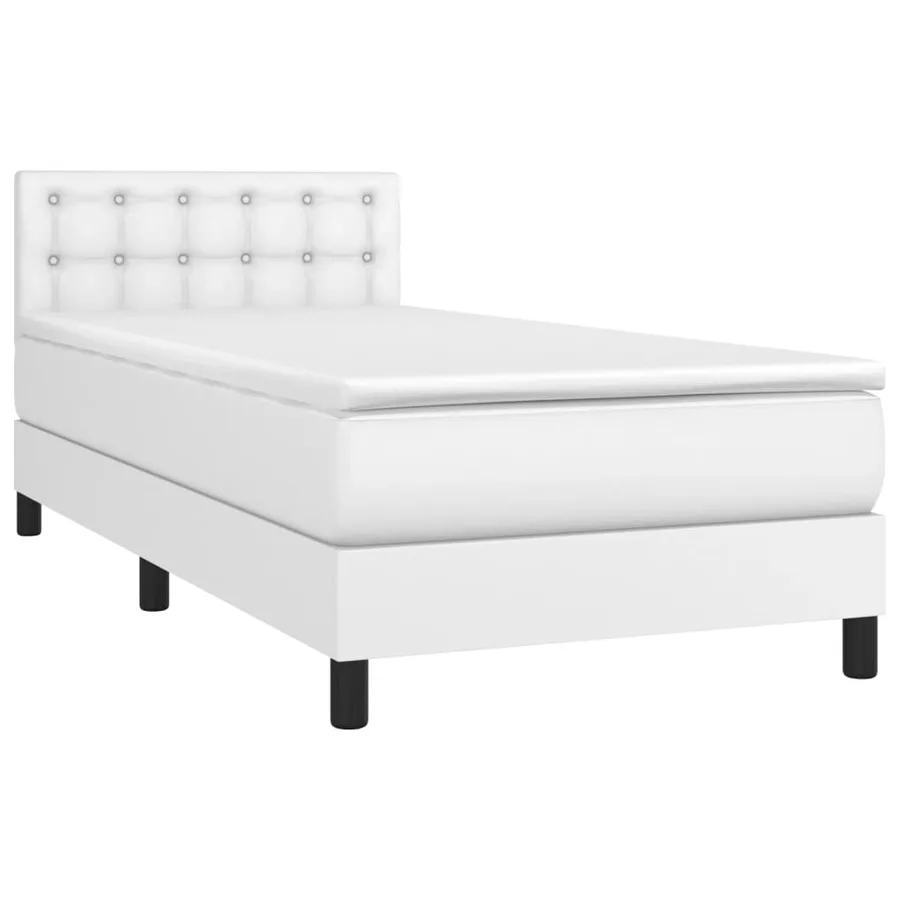 Sommier à lattes de lit avec matelas et LED Blanc 90x200cm - 3