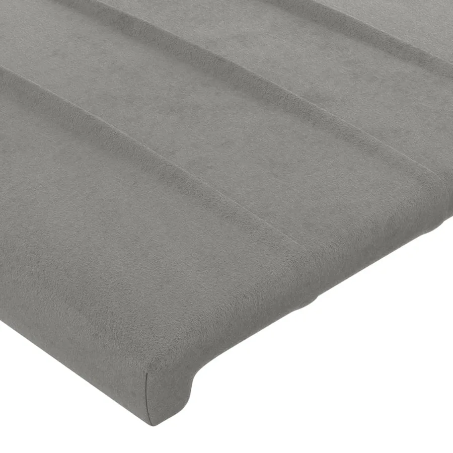 Cadre de lit sans matelas gris clair velours - 10