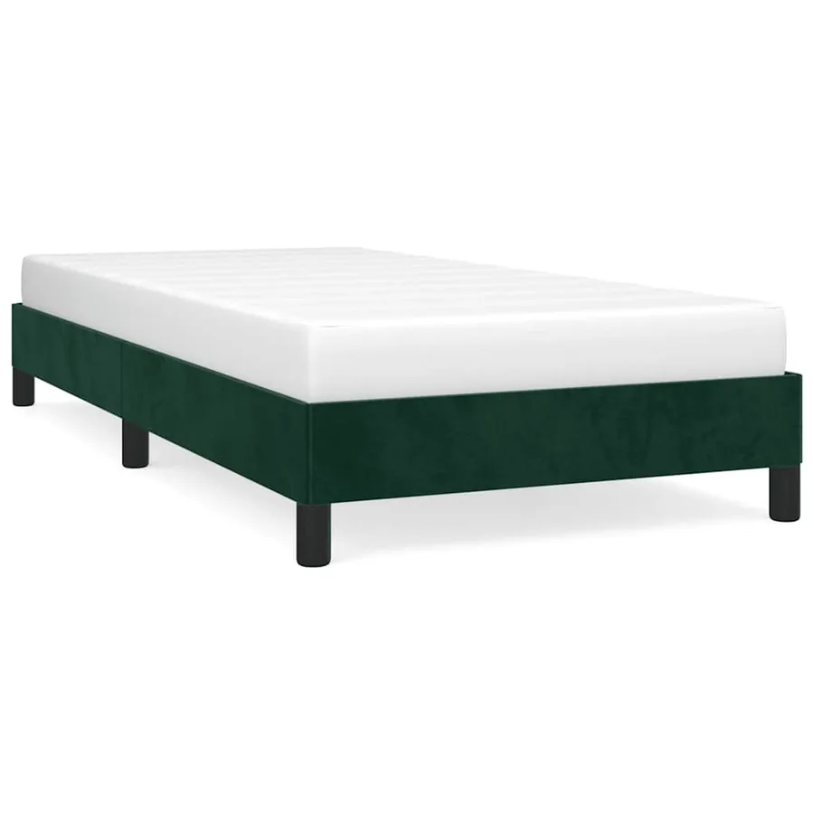 Cadre de lit sans matelas vert foncé 80x200 cm velours - 2