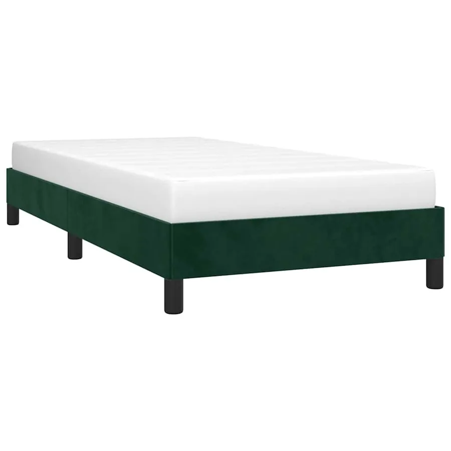 Cadre de lit sans matelas vert foncé 80x200 cm velours - 3
