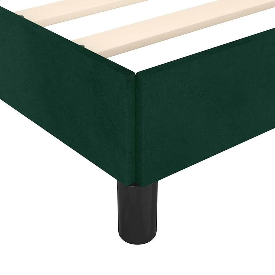 Cadre de lit sans matelas vert foncé 80x200 cm velours - 7