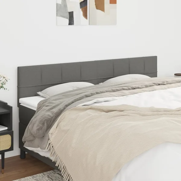 Têtes de lit Gris foncé 160x5x78/88 cm Tissu