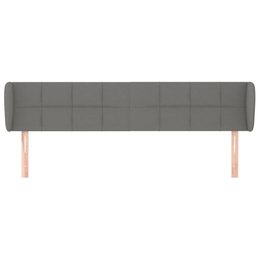 Tête de lit avec oreilles Gris foncé 163x23x78/88 cm Tissu - 3