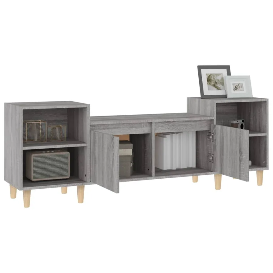 Meuble TV Sonoma gris 160x35x55 cm Bois d'ingénierie - 5