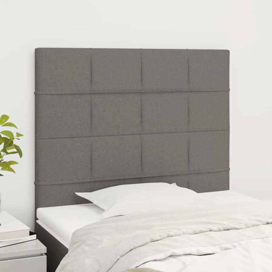 Tête de lit Gris foncé 100x5x118/128 cm Tissu