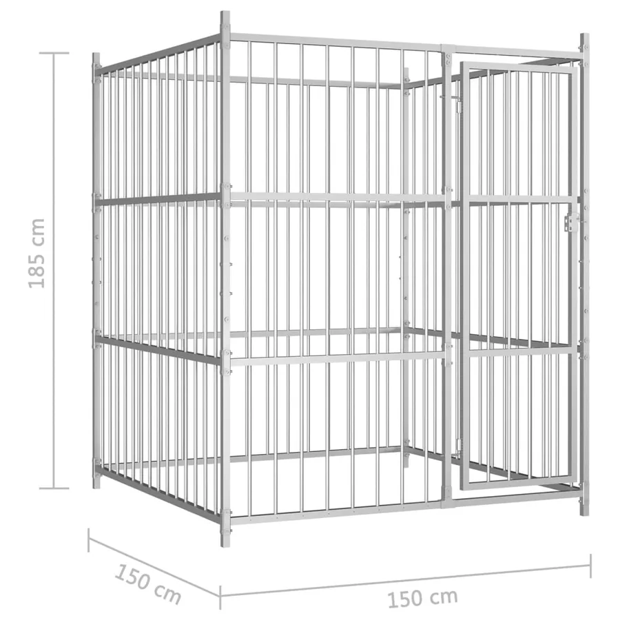 Chenil d'extérieur pour chiens 150 x 150 x 185 cm - 5