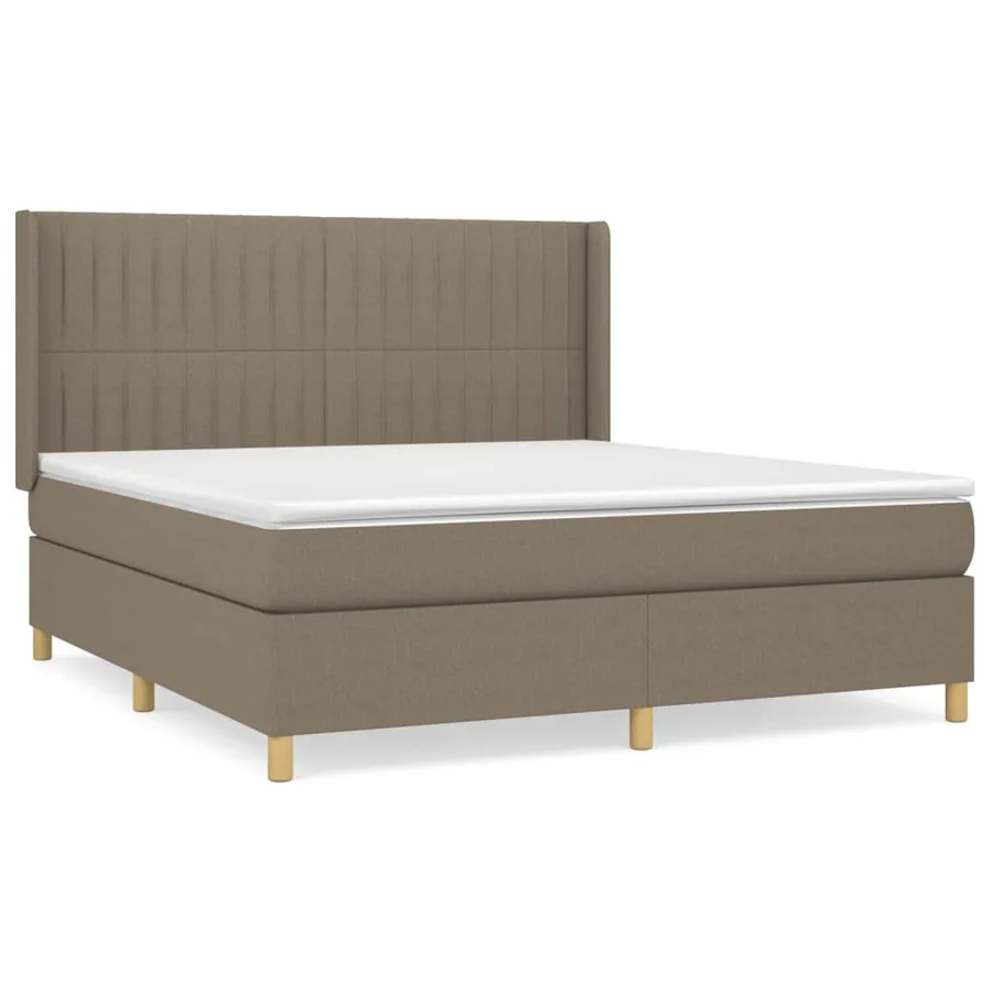 Sommier à lattes de lit avec matelas Taupe 180x200 cm Tissu - 2