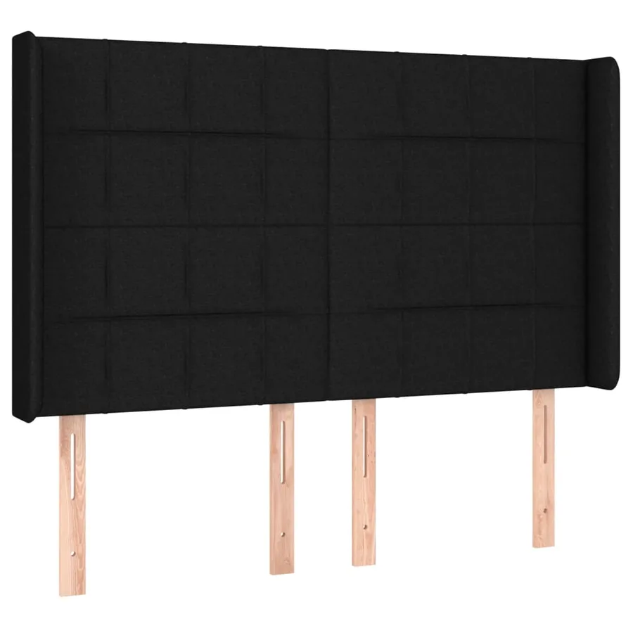 Tête de lit à LED Noir 147x16x118/128 cm Tissu - 3