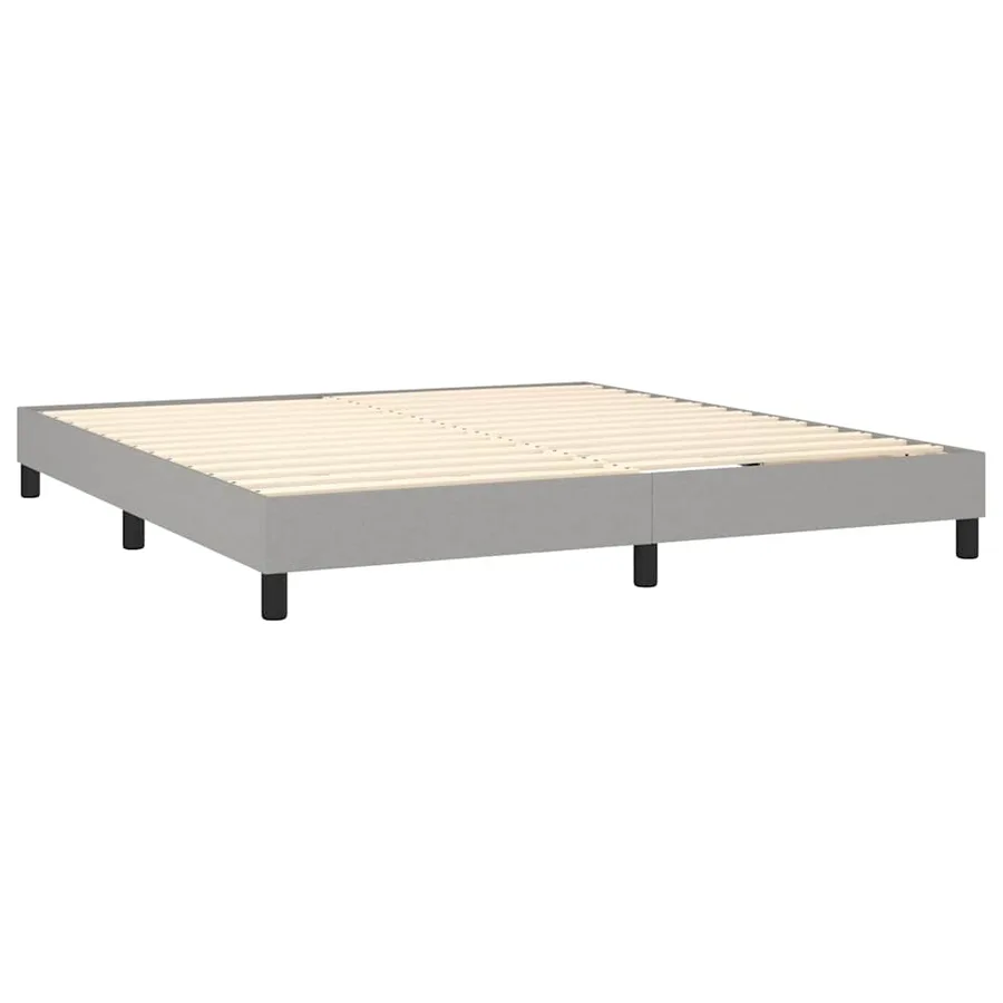 Sommier à lattes de lit avec matelas Gris clair 160x200cm Tissu - 4