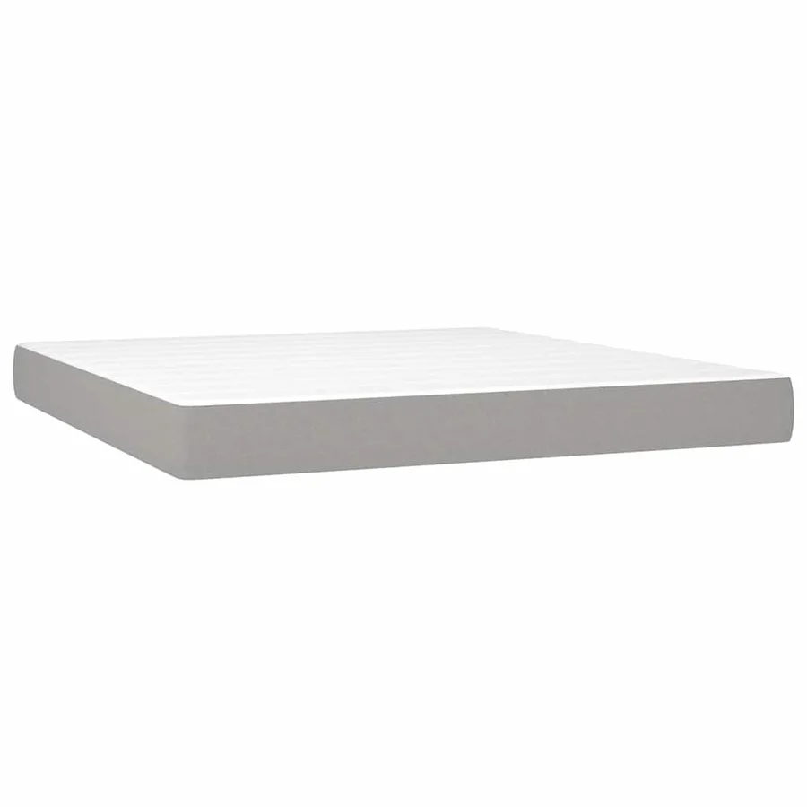 Sommier à lattes de lit avec matelas Gris clair 160x200cm Tissu - 5
