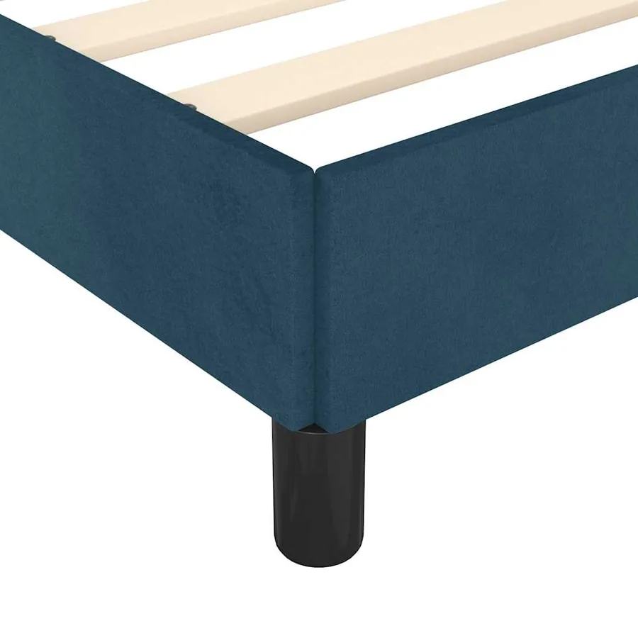 Cadre de lit sans matelas bleu foncé 90x200 cm velours - 7