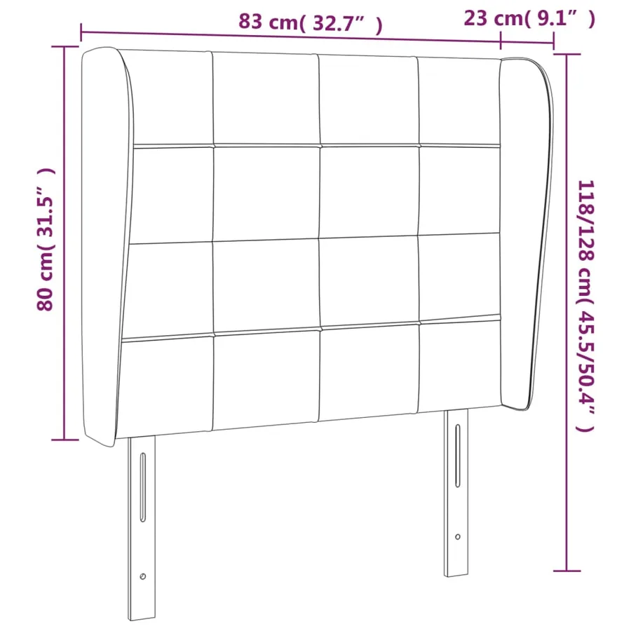 Tête de lit avec oreilles Gris clair 83x23x118/128 cm Tissu - 9