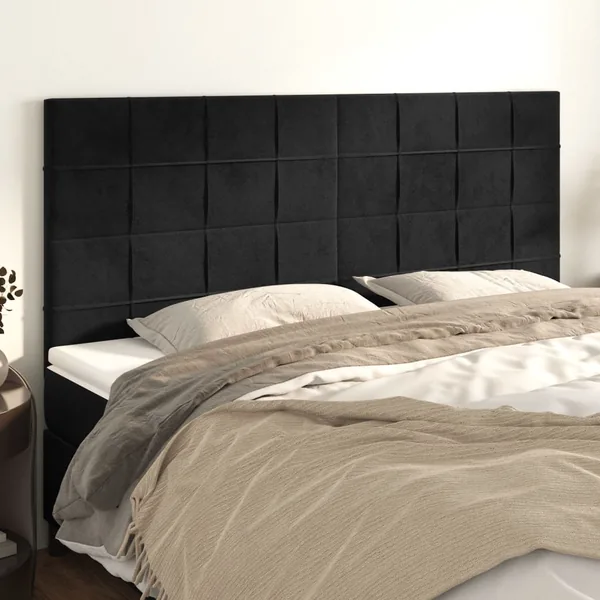Tête de lit Noir 180x5x118/128 cm Velours