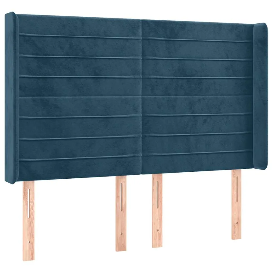Tête de lit à LED Bleu foncé 147x16x118/128 cm Velours - 3
