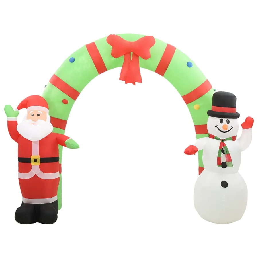 Arche gonflable avec Père Noël et bonhomme de neige LED 223 cm - 2