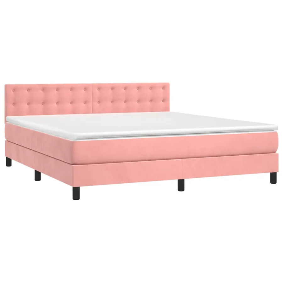 Sommier à lattes de lit avec matelas et LED Rose 160x200 cm - 3