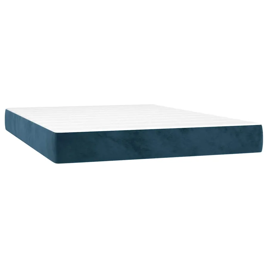Sommier à lattes de lit avec matelas LED Bleu foncé 140x190 cm - 6