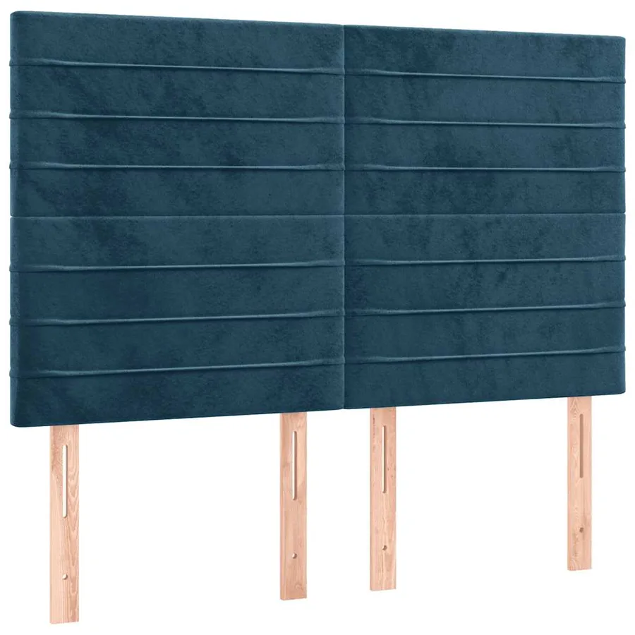 Sommier à lattes de lit avec matelas LED Bleu foncé 140x190 cm - 7