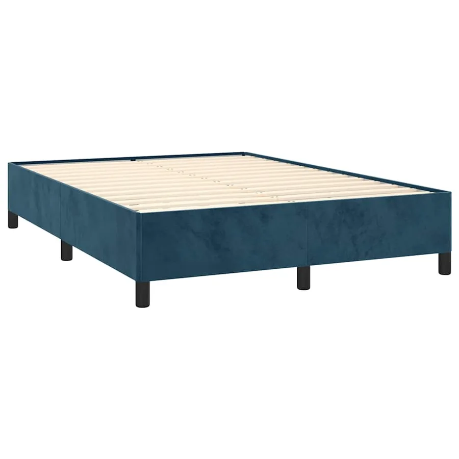 Sommier à lattes de lit et matelas Bleu foncé 140x190cm Velours - 4