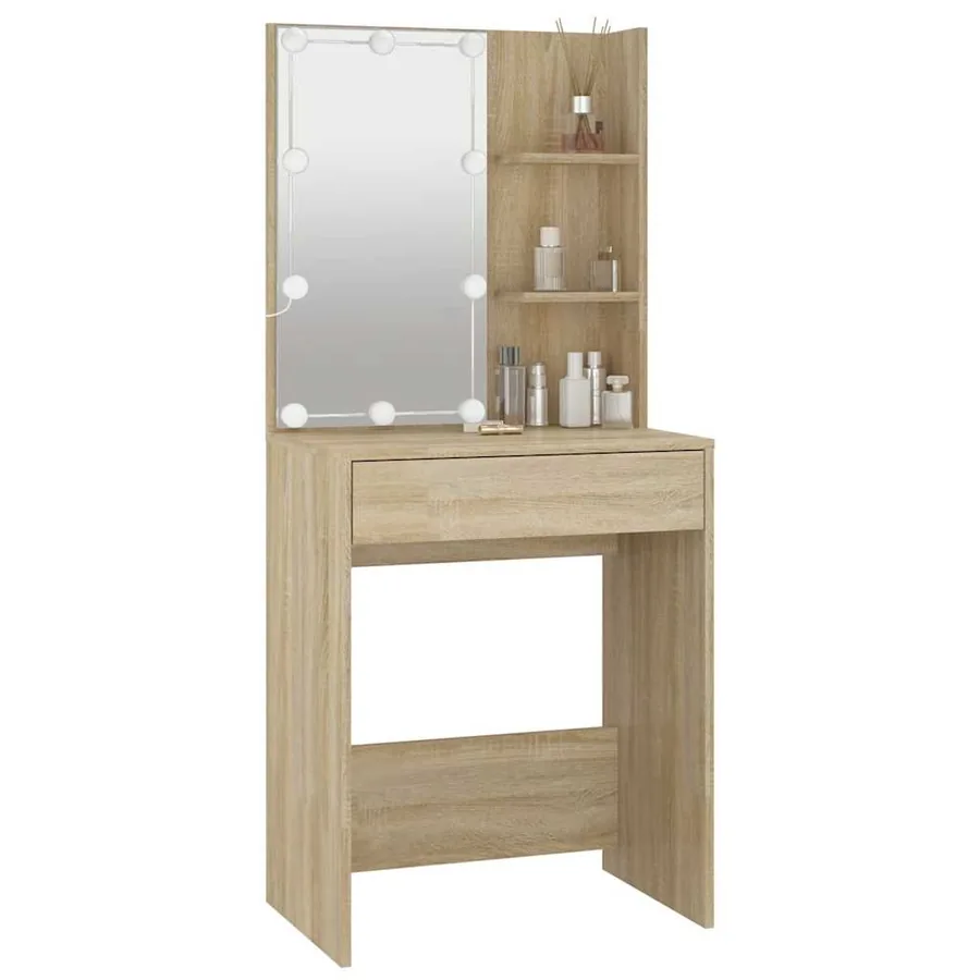 Coiffeuse avec LED Chêne sonoma 60x40x140 cm - 12