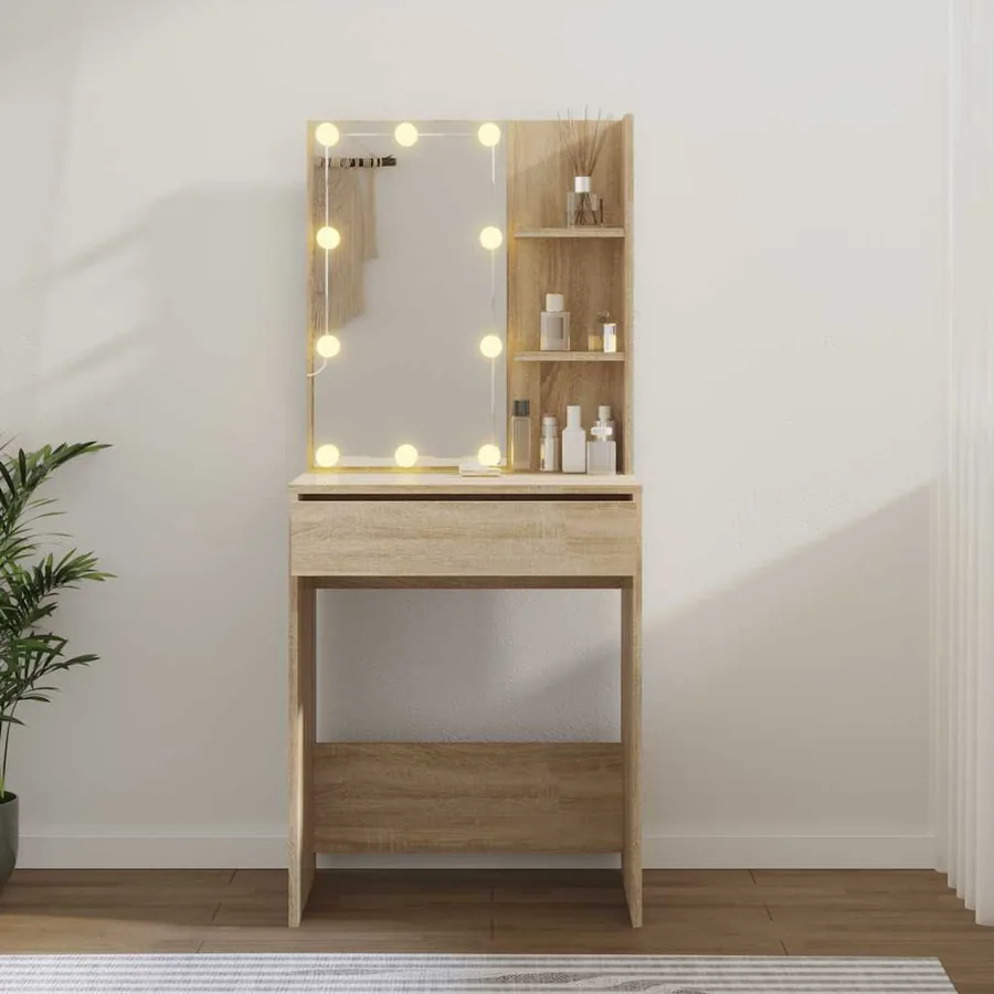 Coiffeuse avec LED Chêne sonoma 60x40x140 cm - 14