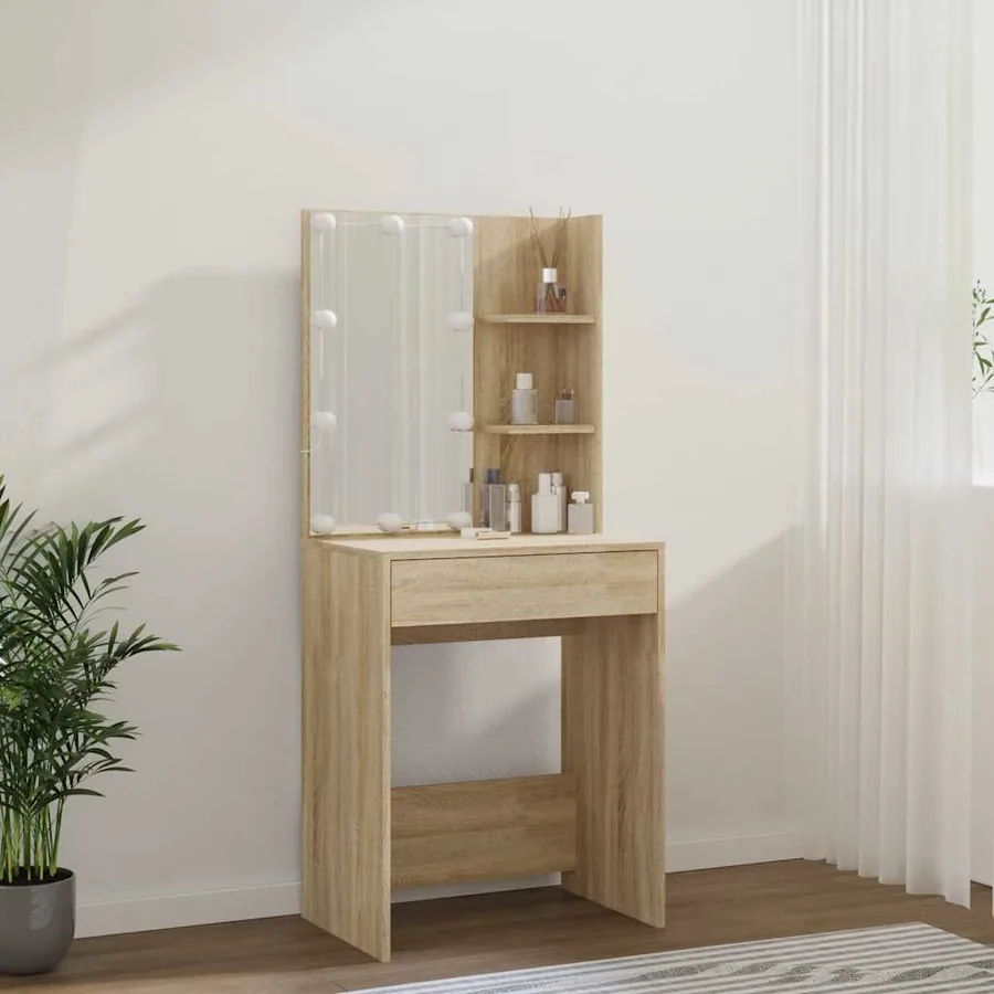 Coiffeuse avec LED Chêne sonoma 60x40x140 cm - 15