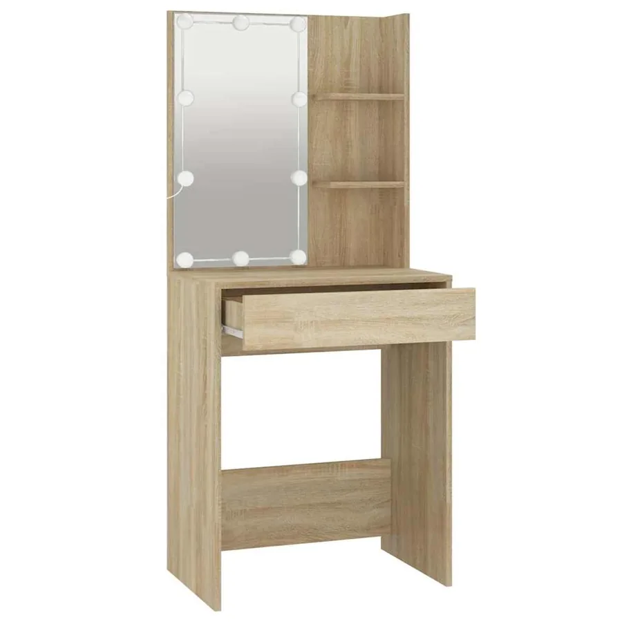 Coiffeuse avec LED Chêne sonoma 60x40x140 cm - 4