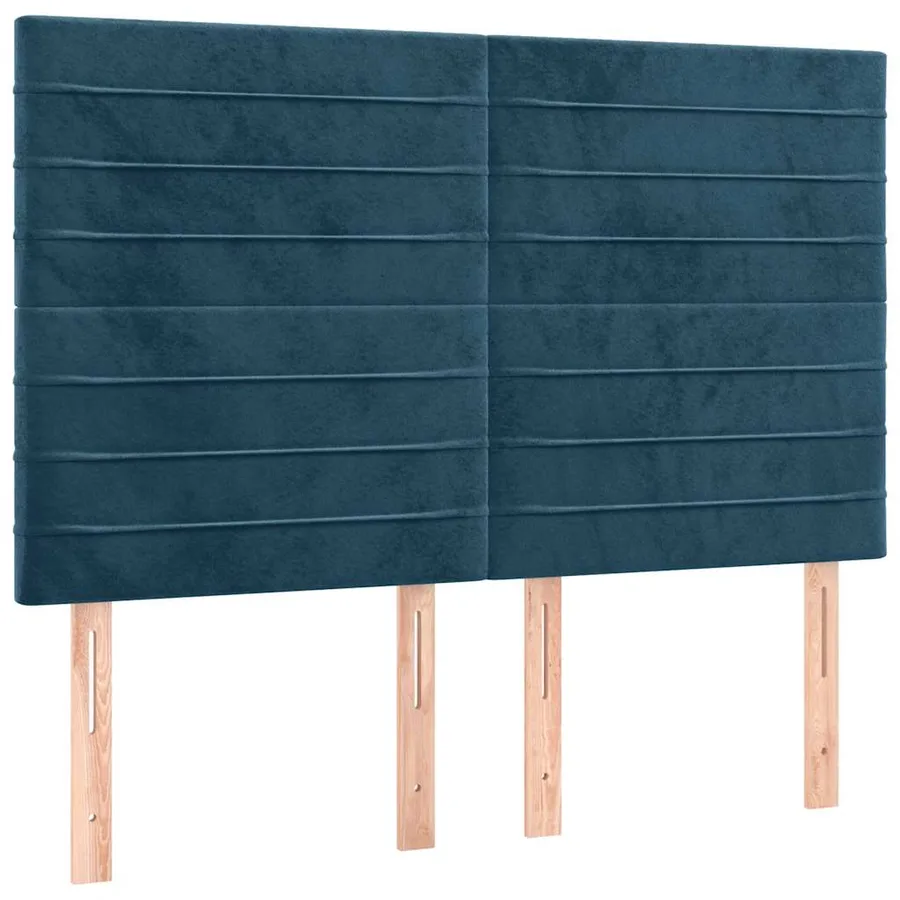 Sommier à lattes de lit et matelas Bleu foncé 140x200cm Velours - 6