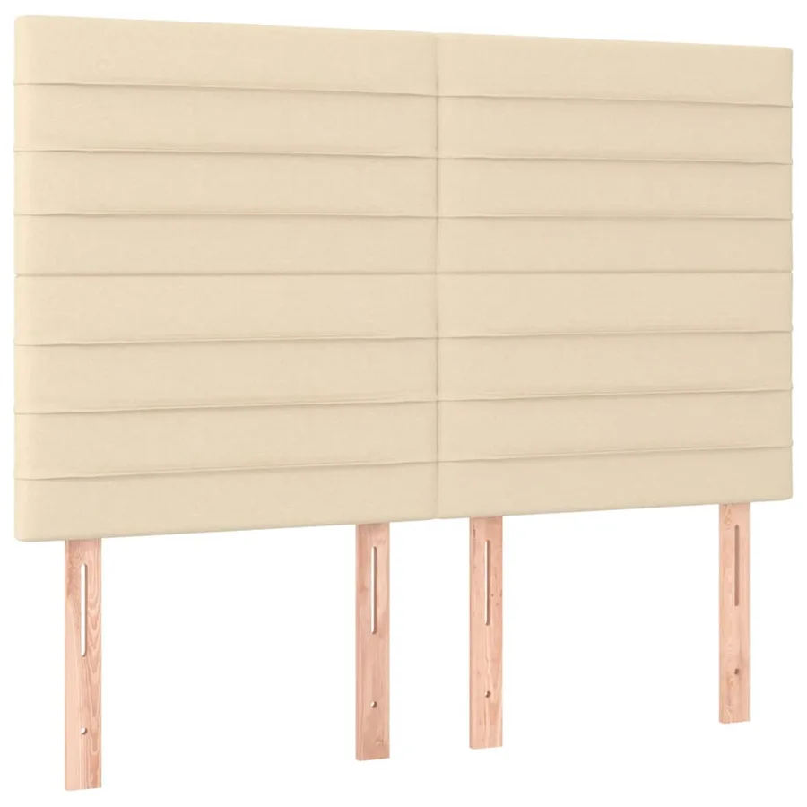 Cadre de lit sans matelas crème 140x190 cm tissu - 9