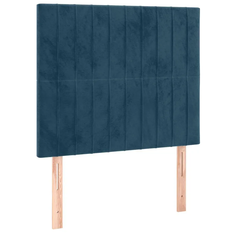 Cadre de lit sans matelas bleu foncé 90x190 cm velours - 8