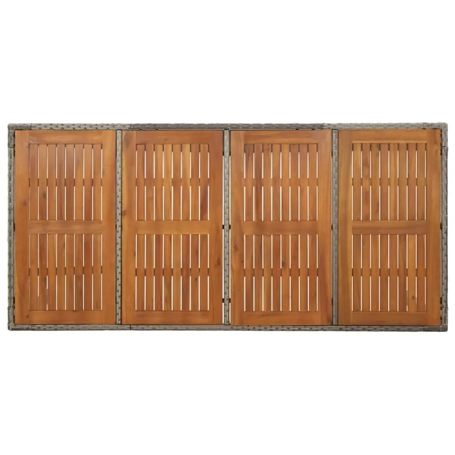 Ensemble à manger jardin et coussins 7 pcs gris rotin - 7