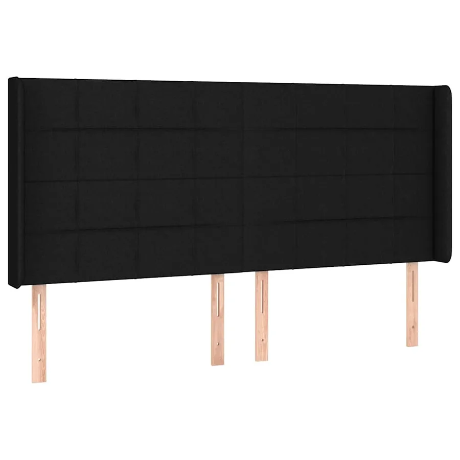 Sommier à lattes de lit matelas et LED Noir 180x200 cm Tissu - 7