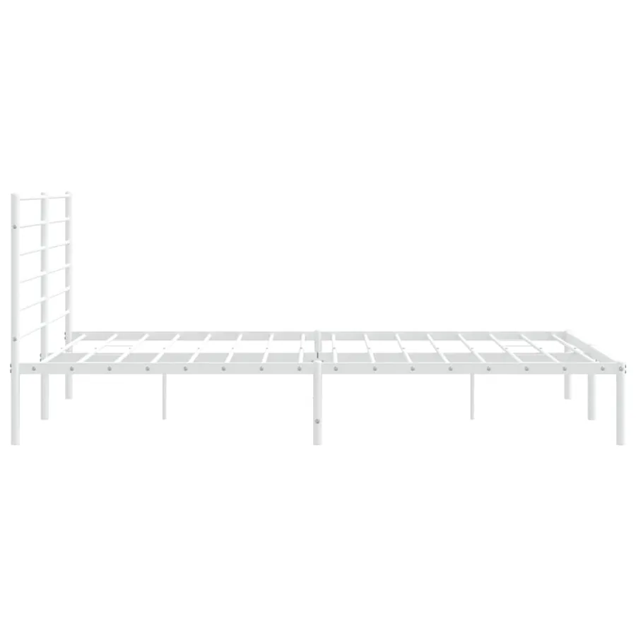 Cadre de lit métal sans matelas et tête de lit blanc 180x200 cm - 7