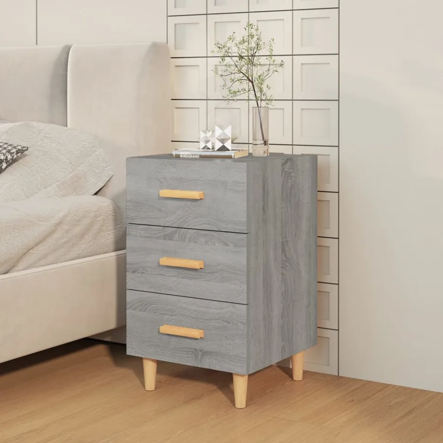 Table de chevet sonoma gris 40x40x66 cm bois d'ingénierie - 3