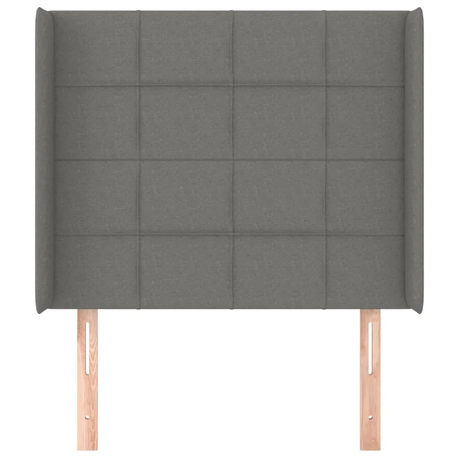 Tête de lit avec oreilles Gris foncé 93x16x118/128 cm Tissu - 3