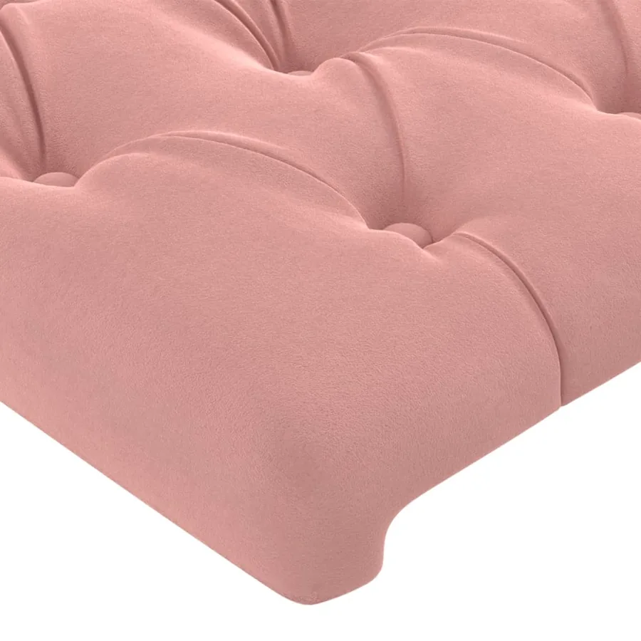 Cadre de lit sans matelas rose 100x200 cm velours - 10