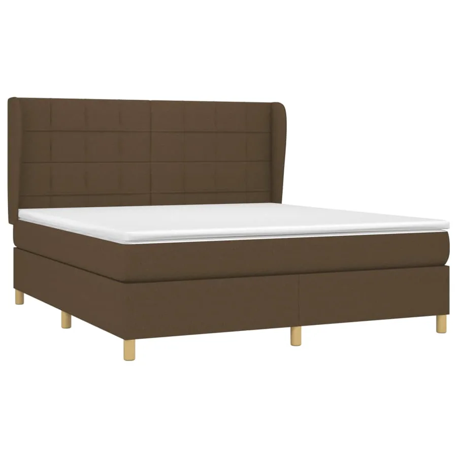Sommier à lattes de lit avec matelas Marron foncé 180x200 cm - 3