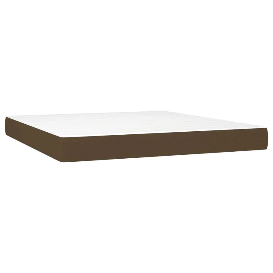 Sommier à lattes de lit avec matelas Marron foncé 180x200 cm - 5