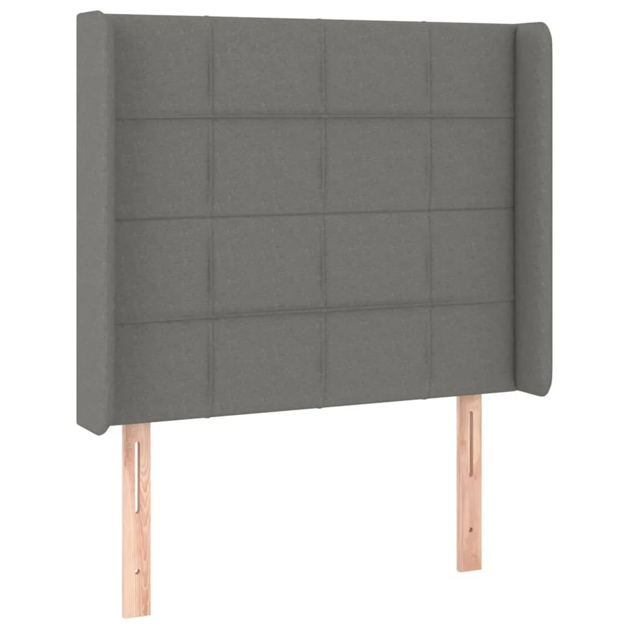 Sommier à lattes de lit matelas LED Gris foncé 100x200 cm Tissu - 7