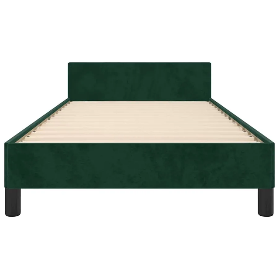 Cadre de lit sans matelas vert foncé 100x200 cm velours - 5