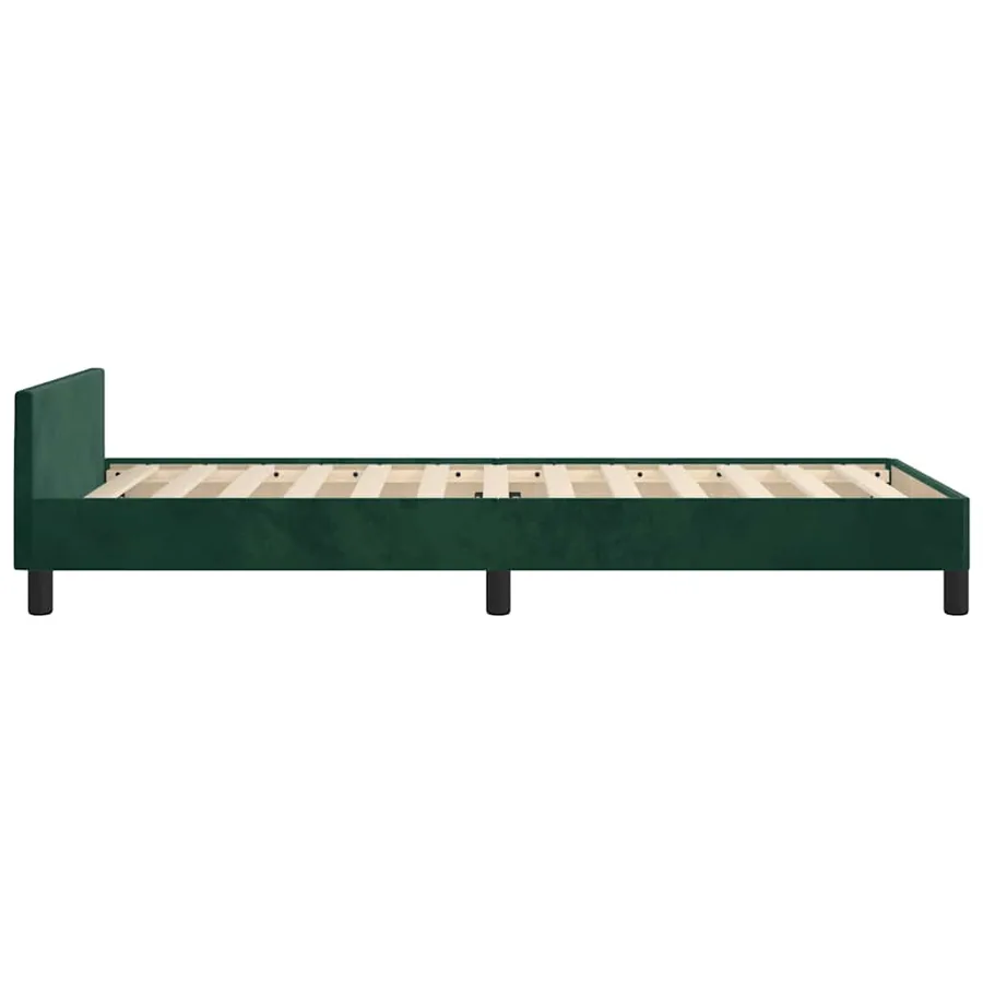Cadre de lit sans matelas vert foncé 100x200 cm velours - 6