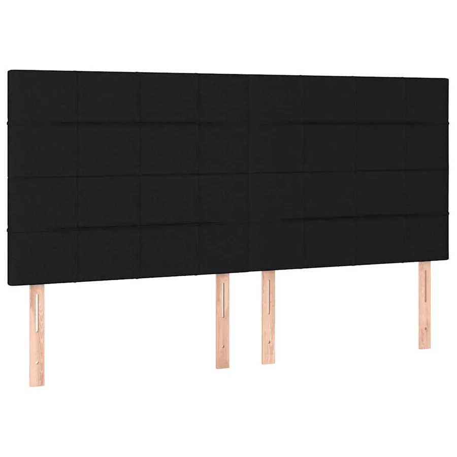 Sommier à lattes de lit et matelas et LED Noir 180x200 cm Tissu - 7
