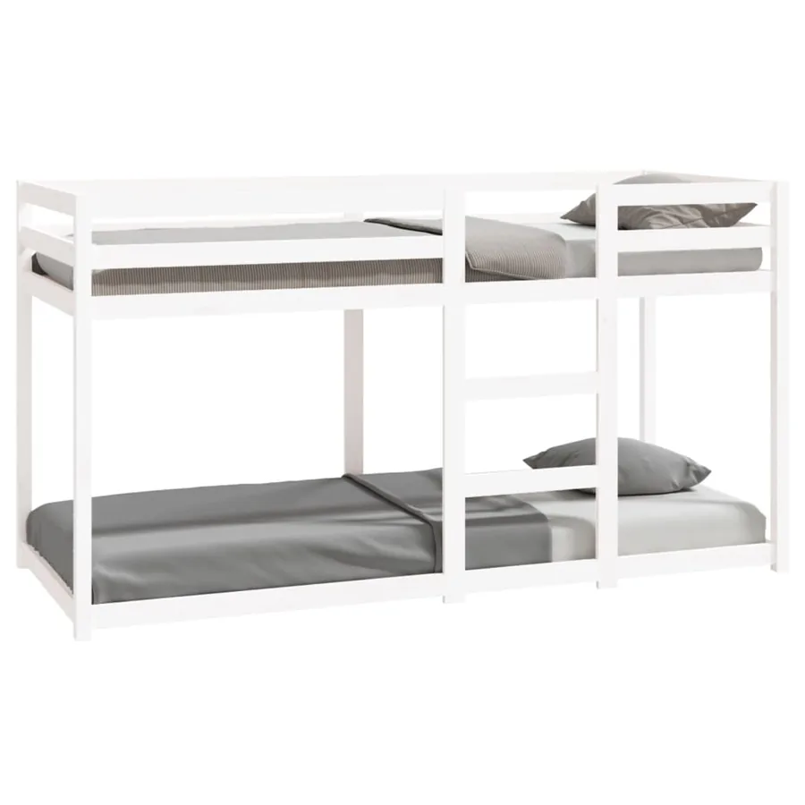 Lit superposé sans matelas blanc 80x200 cm bois de pin massif - 2